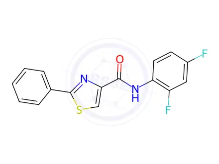 Chemical structure of N-(2,4-difluorophenyl)-2-phenylthiazole-4-carboxamide