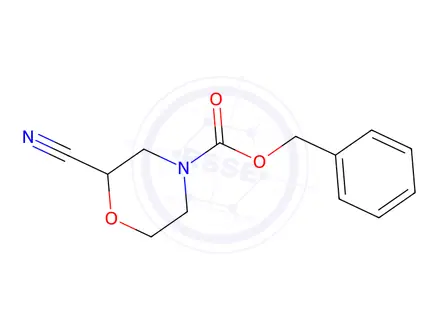 Chemical structure of benzyl 2-cyanomorpholine-4-carboxylate