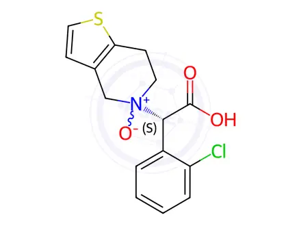 Chemical structure of 5-((S)-Carboxy(2-chlorophenyl)methyl)-4,5,6,7-tetrahydrothieno[3,2-c]pyridine 5-oxide