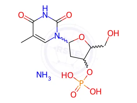 Chemical structure of THYMIDINE 3'-MONOPHOSPHATE AMMONIUM SALT