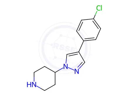 Chemical structure of 4-(4-(4-Chlorophenyl)-1H-pyrazol-1-yl)piperidine