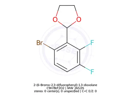 Chemical structure of 2-(6-Bromo-2,3-difluorophenyl)-1,3-dioxolane