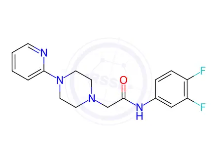 Chemical structure of N-(3,4-difluorophenyl)-2-(4-(pyridin-2-yl)piperazin-1-yl)acetamide