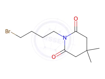 Chemical structure of 1-(4-bromobutyl)-4,4-dimethylpiperidine-2,6-dione