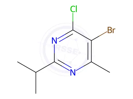 Chemical structure of 5-Bromo-4-chloro-2-isopropyl-6-methylpyrimidine