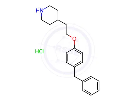 Chemical structure of 4-[2-(4-Benzylphenoxy)ethyl]piperidine hydrochloride