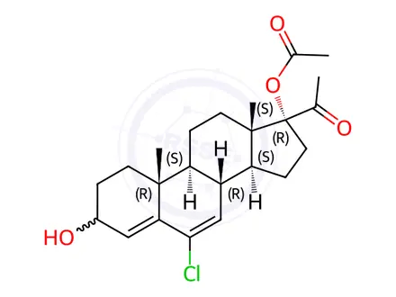 Chemical structure of 3-Hydroxy Chlormadinone Acetate