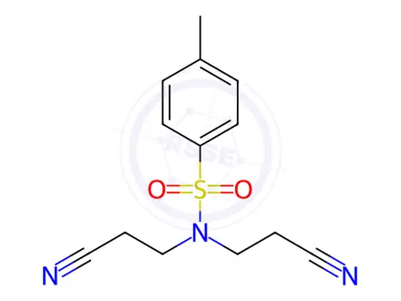 Chemical structure of N,N-bis(2-cyanoethyl)-4-methylbenzenesulfonamide