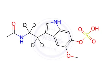 Chemical structure of 6-Sulfatoxy Melatonin-d4