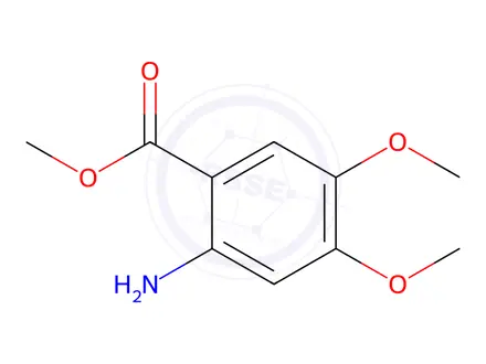 Chemical structure of Methyl 2-amino 4,5-dimethoxy benzoate