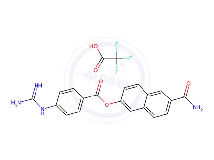 Chemical structure of Nafamostat Impurity 4 TFA salt
