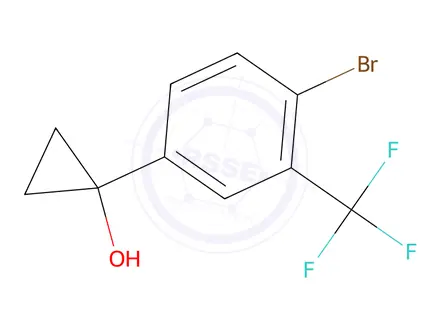 Chemical structure of 1-[4-Bromo-3-(trifluoromethyl)phenyl]cyclopropan-1-ol