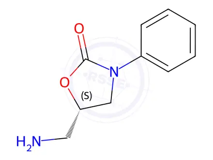 Chemical structure of (S)-5-(aminomethyl)-3-phenyloxazolidin-2-one