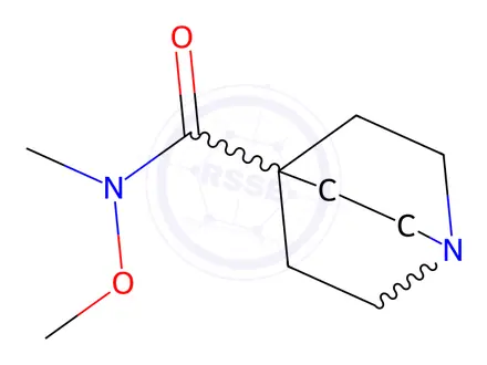 Chemical structure of N-methoxy-N-methylquinuclidine-4-carboxamide