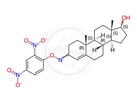 Chemical structure of 17β-Hydroxyandrost-4-en-3-one O-(2,4-dinitrophenyl)oxime