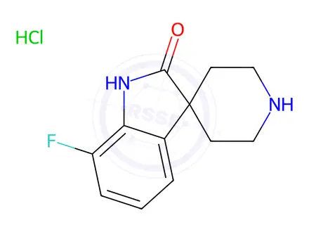 Chemical structure of 7-Fluorospiro[indoline-3,4'-piperidin]-2-one hydrochloride