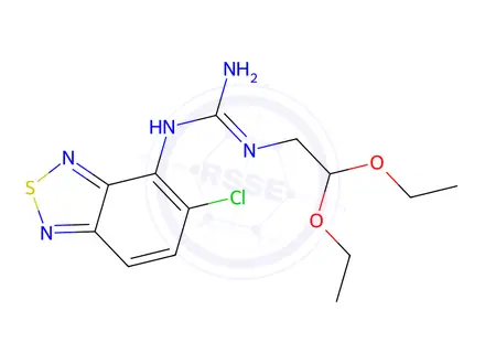 Chemical structure of 4-N-2,2-Diethoxyethylguanidine-5-chloro-2,1,3-benzothiadiazole