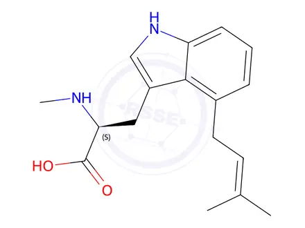 Chemical structure of Namino-Methyl-4-dimethylallyl-L-tryptophan