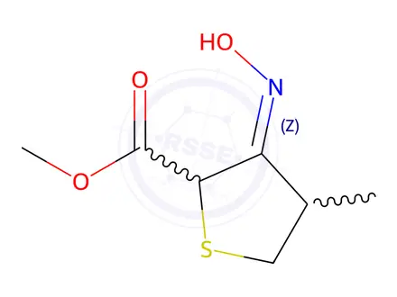 Chemical structure of Methyl (Z)-3-(hydroxyimino)-4-methyltetrahydrothiophene-2-carboxylate
