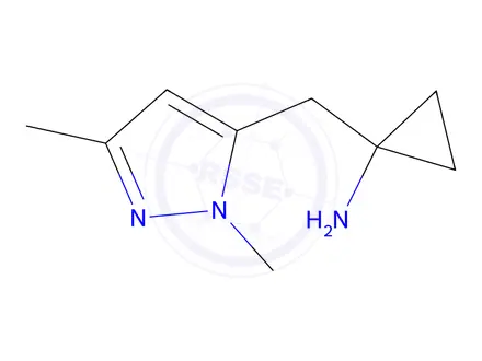 Chemical structure of 1-((1,3-Dimethyl-1h-pyrazol-5-yl)methyl)cyclopropan-1-amine