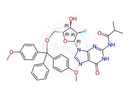 Chemical structure of DMT-2'-F-iBu-G
