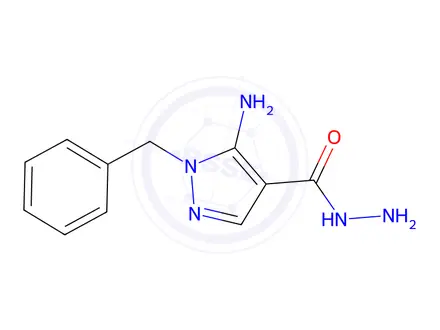 Chemical structure of 5-amino-1-benzyl-1H-pyrazole-4-carbohydrazide