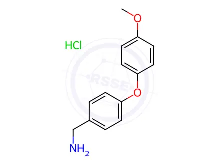 Chemical structure of 1-[4-(4-methoxyphenoxy)phenyl]methanamine,HCl