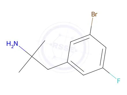 Chemical structure of 1-(3-Bromo-5-fluorophenyl)-2-methylpropan-2-amine
