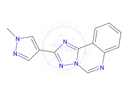 Chemical structure of 2-(1-Methyl-1H-pyrazol-4-yl)[1,2,4]triazolo[1,5-c]quinazoline