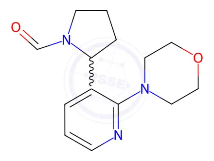 Chemical structure of 2-(2-Morpholinopyridin-3-yl)pyrrolidine-1-carbaldehyde