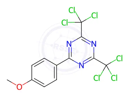 Chemical structure of 2-(4-Methoxyphenyl)-4,6-bis(trichloromethyl)-1,3,5-triazine