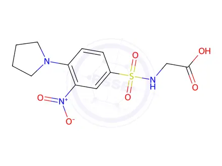 Chemical structure of 2-[3-nitro-4-(pyrrolidin-1-yl)benzenesulfonamido]acetic acid
