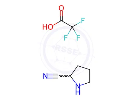 Chemical structure of 2-Cyanopyrrolidine Trifuloracetic Acid