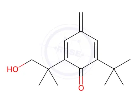 Chemical structure of 2-Tert-butyl-6-(2-hydroxy-tert-butyl)-4-methylene-2,5-cyclohexadien-1-one