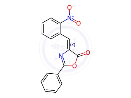 Chemical structure of 4-(2-Nitrobenzylidene)-2-phenyloxazol-5(4H)-one