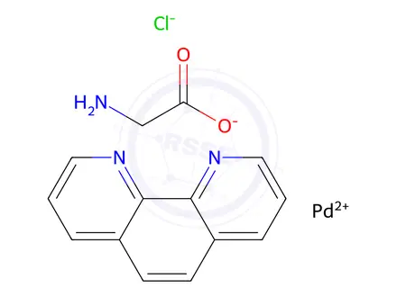 Chemical structure of 1,10-phenanthroline-glycine palladium(II)