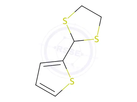 Chemical structure of Thiophene-2-carbaldehyde ethane-1,2-diyl dithioacetal