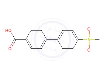 Chemical structure of 4'-(Methylsulfonyl)[1,1'-Biphenyl]-4-Carboxylic Acid