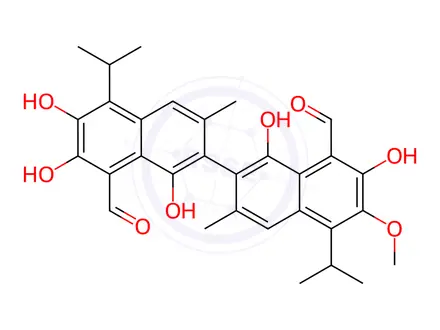 Chemical structure of R-(-)-Gossypol Acetic Acid Impurity 24