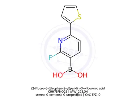 Chemical structure of (2-Fluoro-6-(thiophen-2-yl)pyridin-3-yl)boronic acid