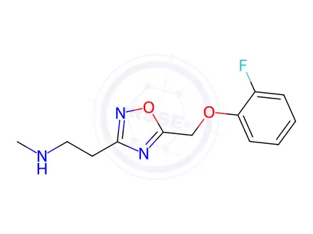 Chemical structure of 1,2,4-Oxadiazole-3-ethanamine, 5-[(2-fluorophenoxy)methyl]-N-methyl-