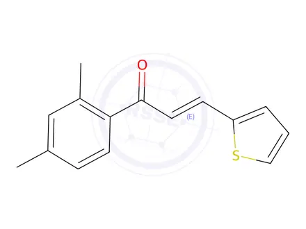 Chemical structure of (2E)-1-(2,4-Dimethylphenyl)-3-(thiophen-2-yl)prop-2-en-1-one