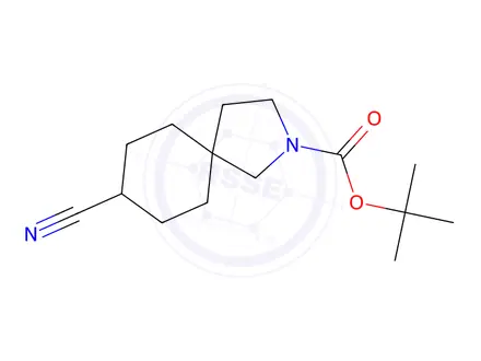 Chemical structure of Tert-butyl 8-cyano-2-azaspiro[4.5]Decane-2-carboxylate