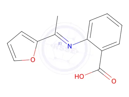 Chemical structure of 2-((1-(Furan-2-yl)ethylidene)amino)benzoic acid