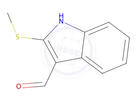 Chemical structure of 2-(Methylthio)-1H-indole-3-carbaldehyde