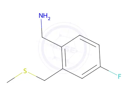 Chemical structure of {4-fluoro-2-[(methylsulfanyl)methyl]phenyl}methanamine