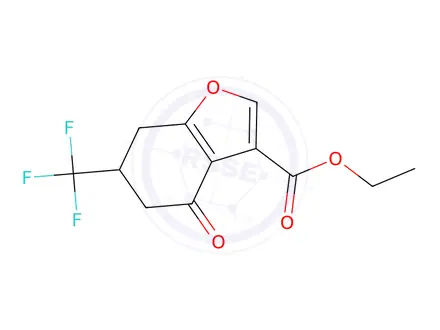 Chemical structure of Ethyl 4-oxo-6-(trifluoromethyl)-4,5,6,7-tetrahydrobenzofuran-3-carboxylate