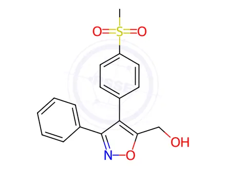 Chemical structure of (4-(4-(Methylsulfonyl)phenyl)-3-phenylisoxazol-5-yl)methanol