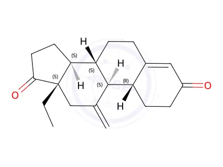 Chemical structure of 13-ethyl-11-methyliden-gon-4(5)-ene-3,17-dione