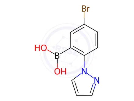 Chemical structure of (5-Bromo-2-(1H-pyrazol-1-yl)phenyl)boronic acid